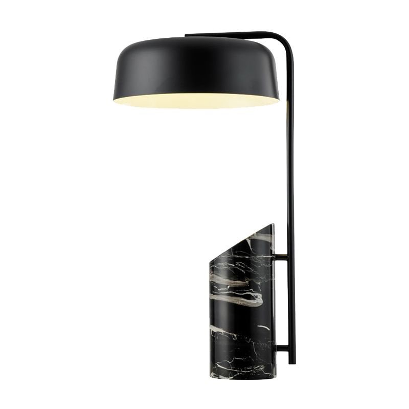 Contemporánea 1 cabeza Tarea Iluminación de lectura de tambor negro Luz con sombra de metal