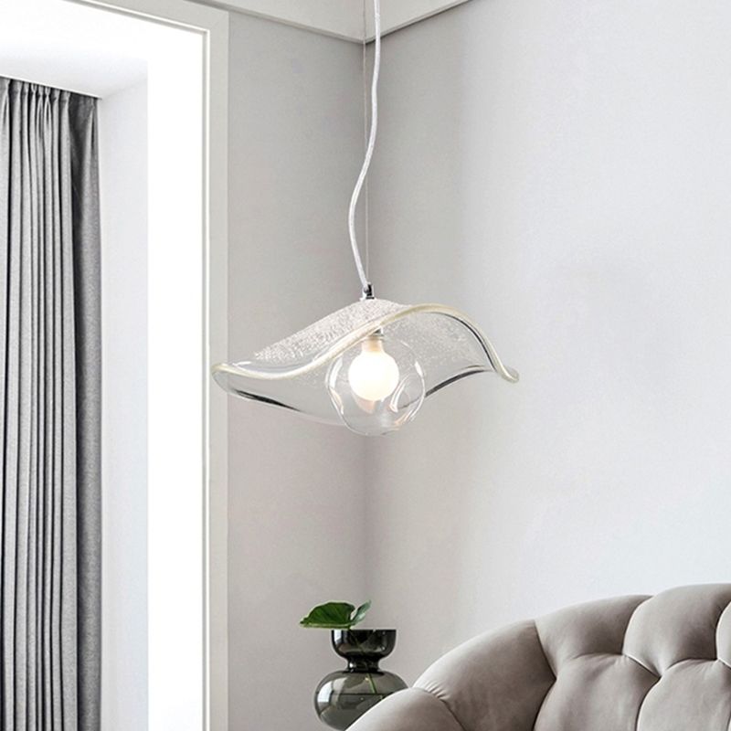 Qualle Hanging Light Kit Minimalist Clear Saatglas 1-Licht-Esstisch Anhänger Deckenlampe