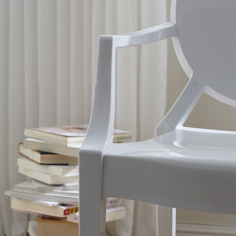 Scandinavian Style Open Back Dining Side Chair Arm Plastic Side Chairs