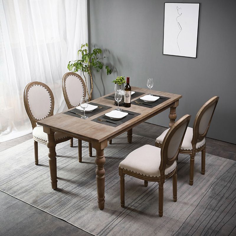 Mesa medieval moderna de madera de pino, mesa antigua rectangular para interiores con 4 patas