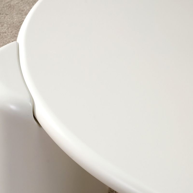 Round Engineered Wood Coffee Table Modern 4 Legs Cocktail Table