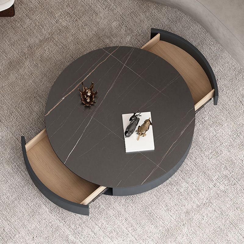Pedestal and Frame Coffee Table Slate Bunching Tables with Drawers