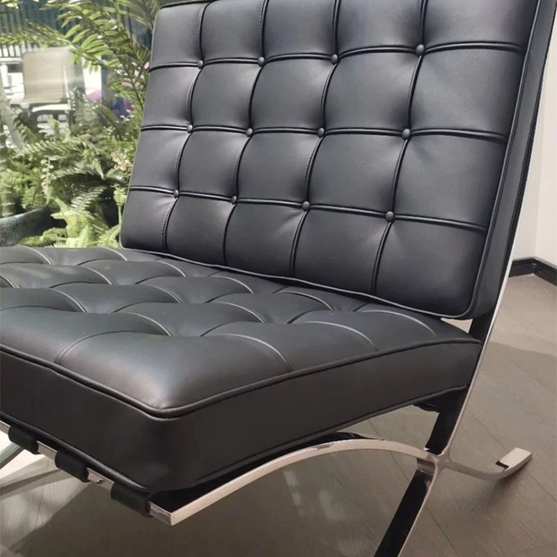 Faux Leather Accent Chair 29.52" L x 30.70" W x 30.70" H Tufted Lounge Chair