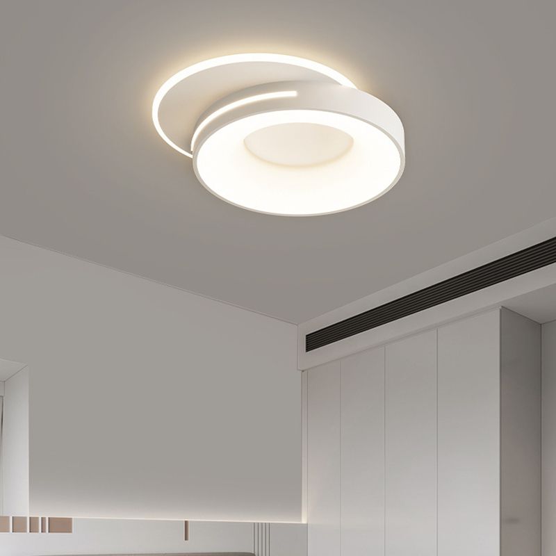 Modern Flush Mount LED Geometric Shape Metal Ceiling Light with Acrylic Shade for Bedroom