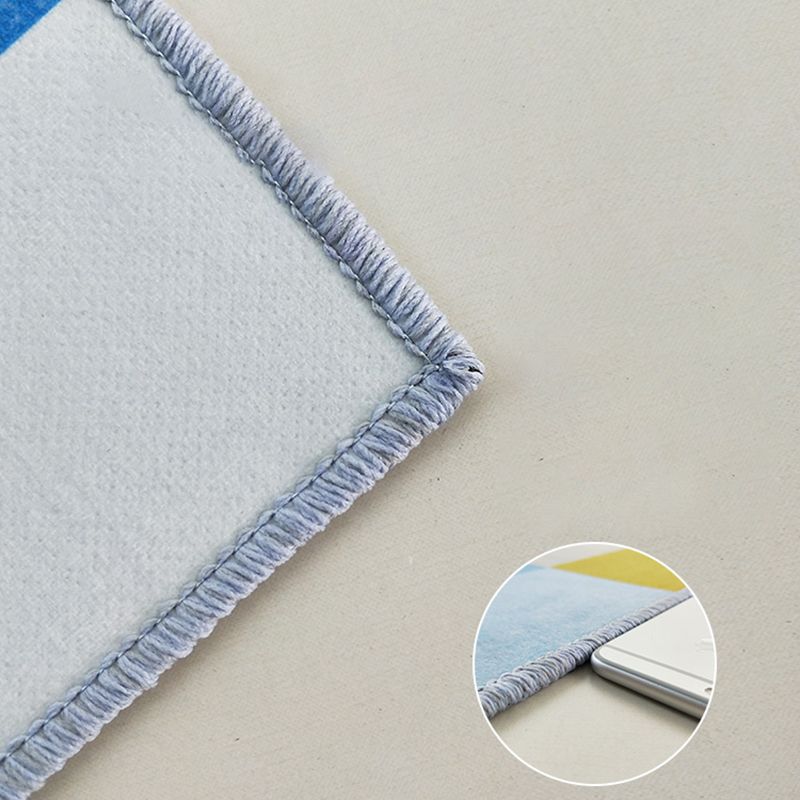 Simple Color Mixed Modern Rug Polyester Triangle Pattern Area Rug Non-Slip Backing Carpet for Living Room