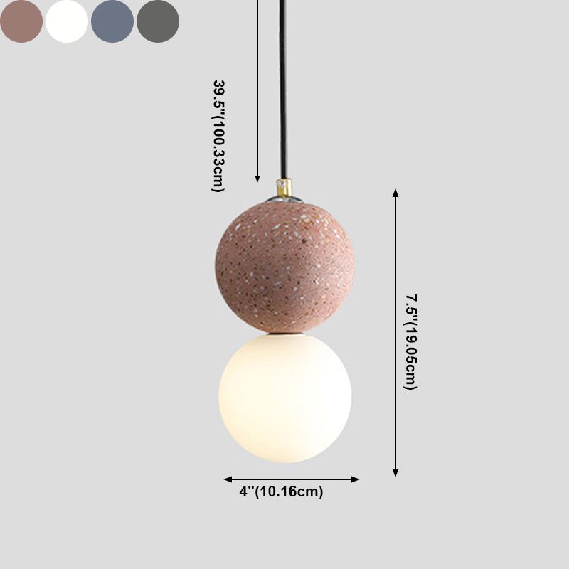 Verre Sphérique Shade Hanging Lights Modern Style 1 Light Hanging Mount Fixture For Dining Room