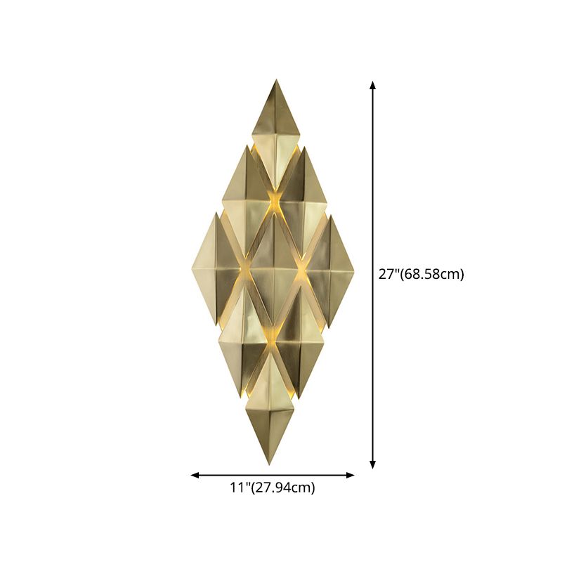 Gold Rhombische Wandleuchten in moderner Luxusstil -Elektroplatte Metallwandlampe