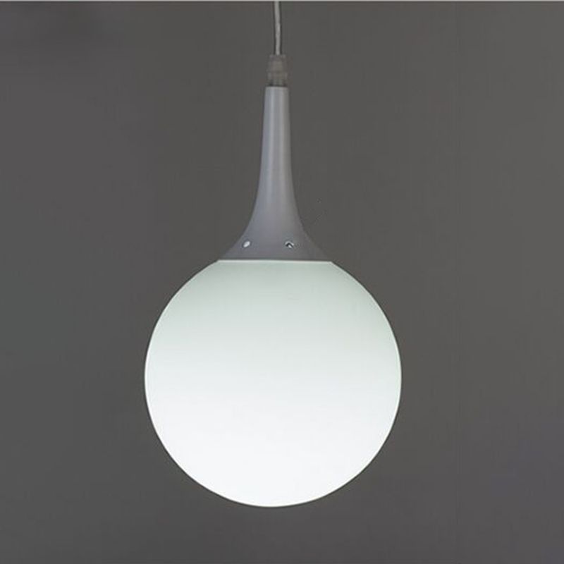 Pendre suspension en forme de larme blanche Simplicité 1 ampoule Verre d'opale Lumière suspendue
