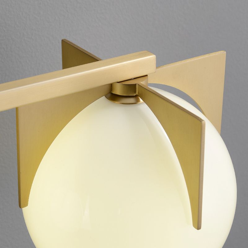 Postmodern Metal Wall Sconce Geometric Shape Vanity Lamp with Glass Shade for Bathroom