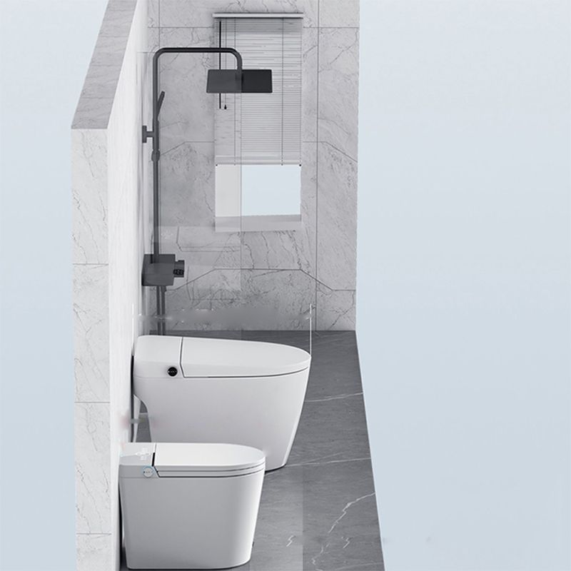 Contemporary Floor Mount Toilet Heated Seat Included Urine Toilet for Washroom