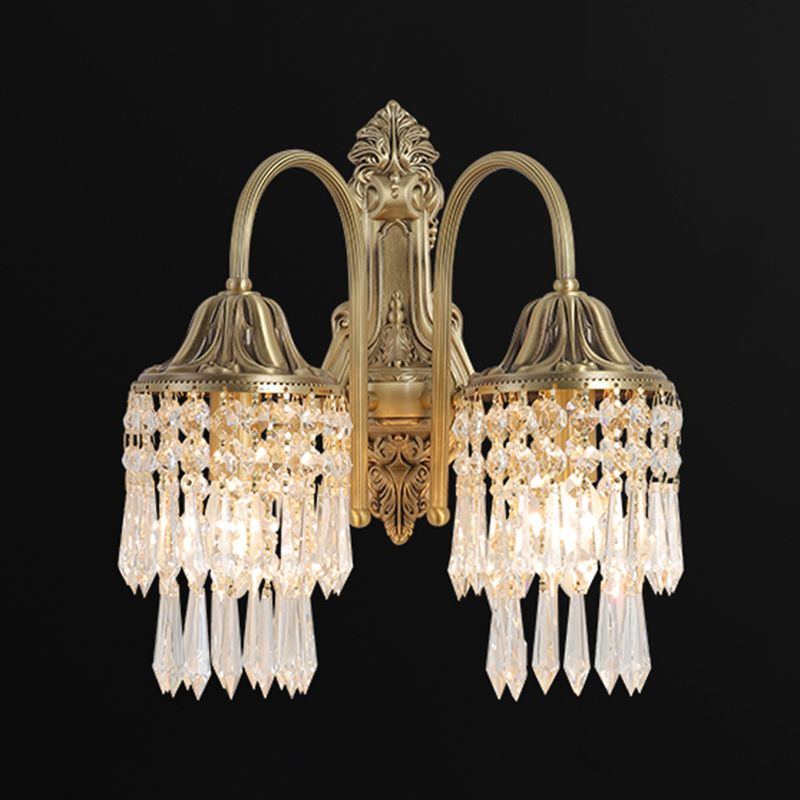 Luz de luz de pared de estilo tradicional Dropas de cristal luces aplastas para la sala de estar del dormitorio del hotel