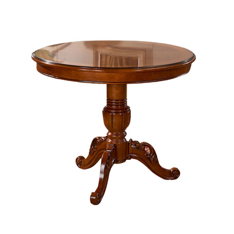 Mesa de comedor redonda victoriana de madera sólida Mesa de goma de madera superior para el hogar