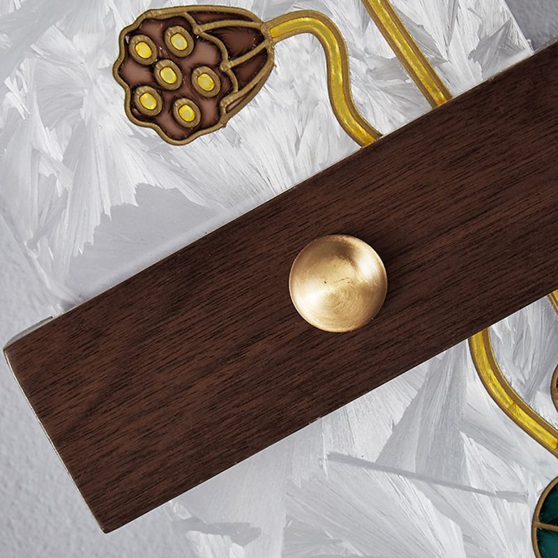 1-Light Wooden Wall Sconce Modern Simple Wall Mount Lamp with Acrylic Shade for Bedroom