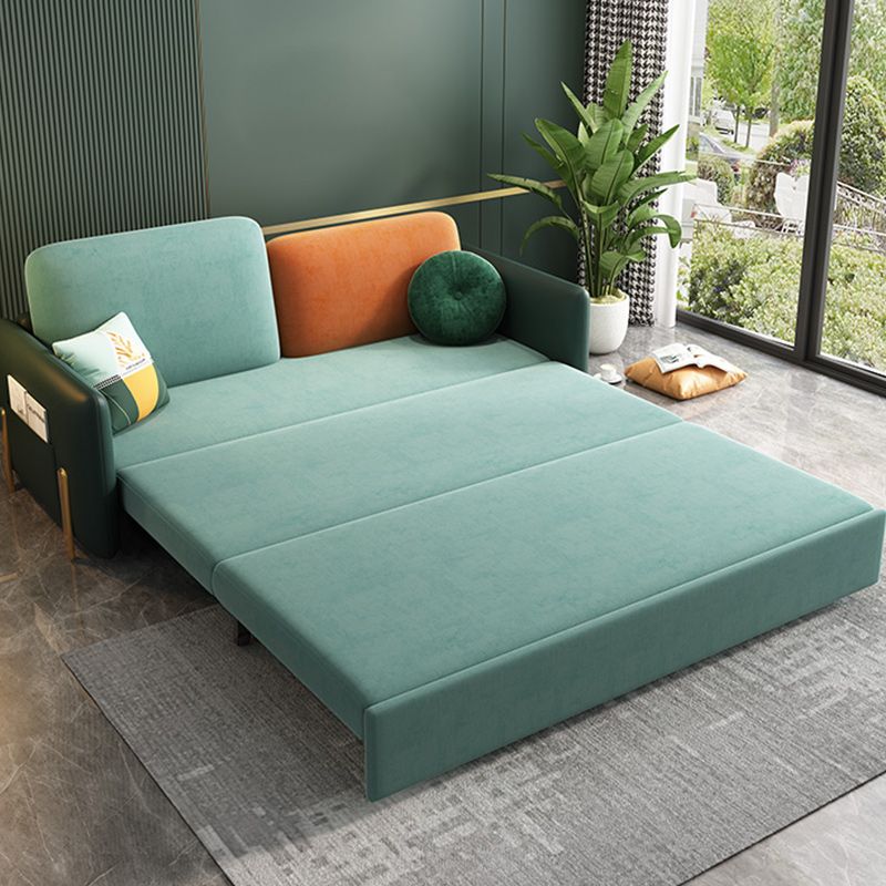 35" Wide Glam Sleeper Sofa Futon Pillow Included Green Sleeper Sofa
