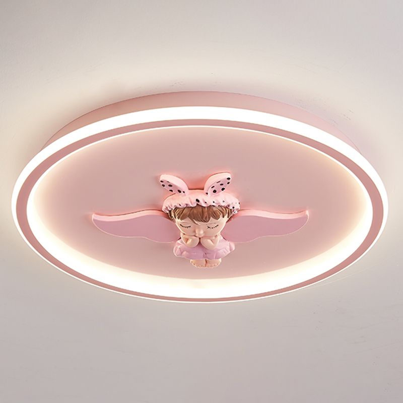 Lámpara de techo LED para dormitorio moderno con montaje empotrado de metal circular con 1 luz