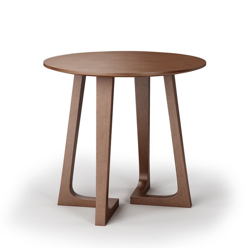 Wood Abstract End Table Traditional Espresso/Natural Sofa Side End Table for Living Room