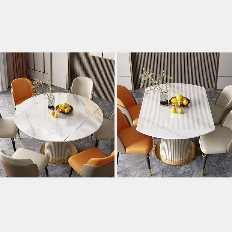 Round Contemporary Sintered Stone Dining Room Set Standard Dining Furniture Set