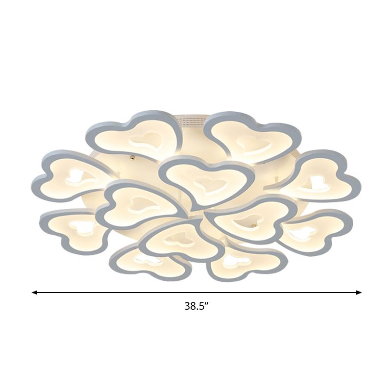 Corazones Lámpara de al ras del dormitorio acrílico 3/5/19 light Modern de techo de lámpara de montaje en luz cálida/blanca/natural