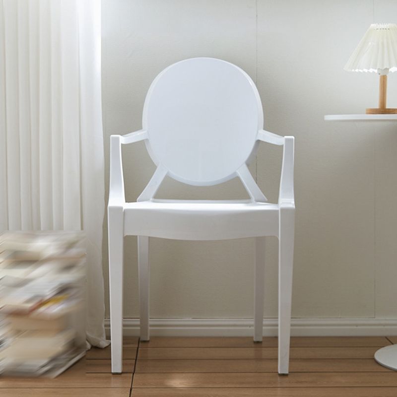 Scandinavian Plastic Dining Chairs Open Back Home Dining Side Chair