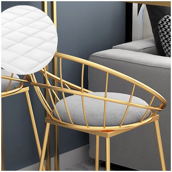 Glam Metal Bar and Counter Stool Low Back Stool with Sled Base