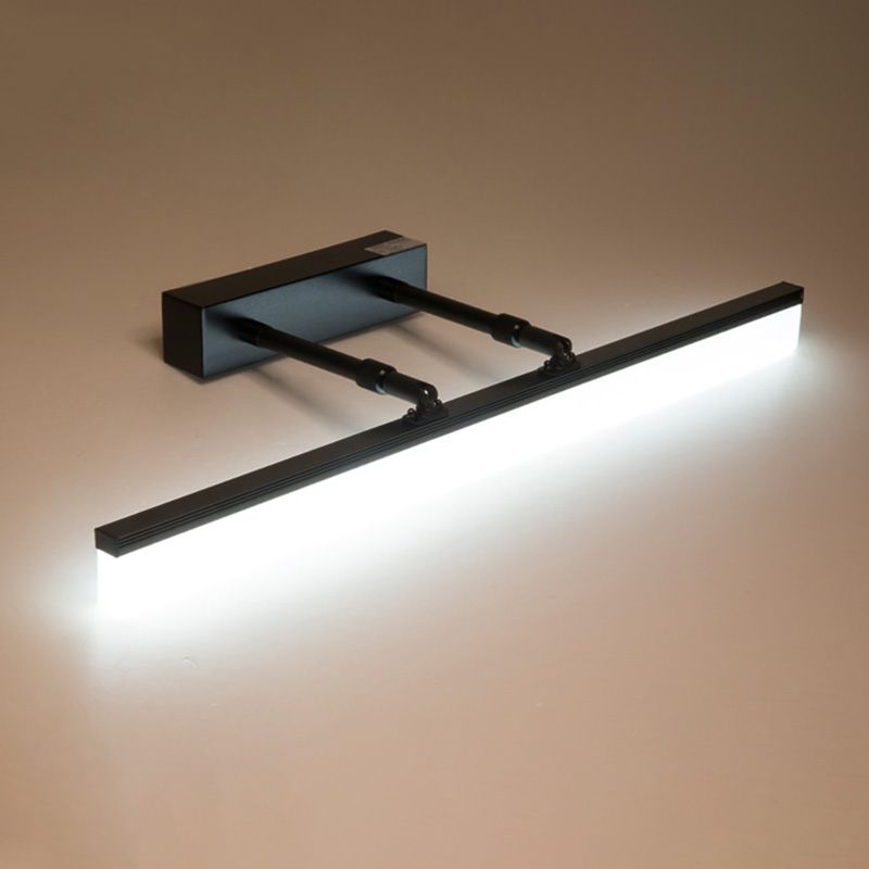 Gerade Badezimmerwand montiertes Licht Aluminium LED Nordische Wandleuchten in Schwarz