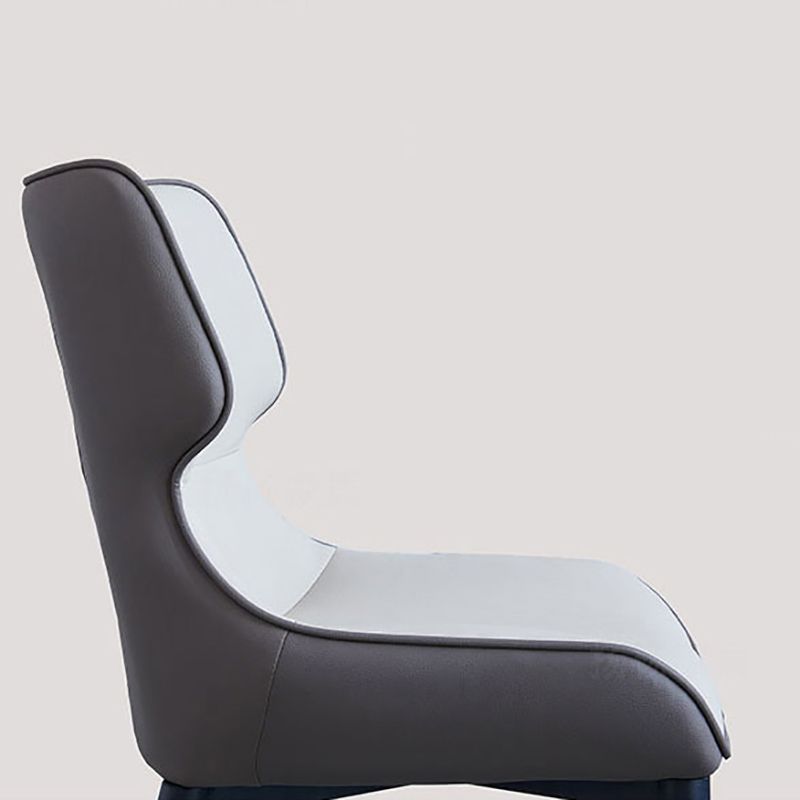 Silla de comedor tapizada de metal con respaldo industrial para interiores (juego de 2)