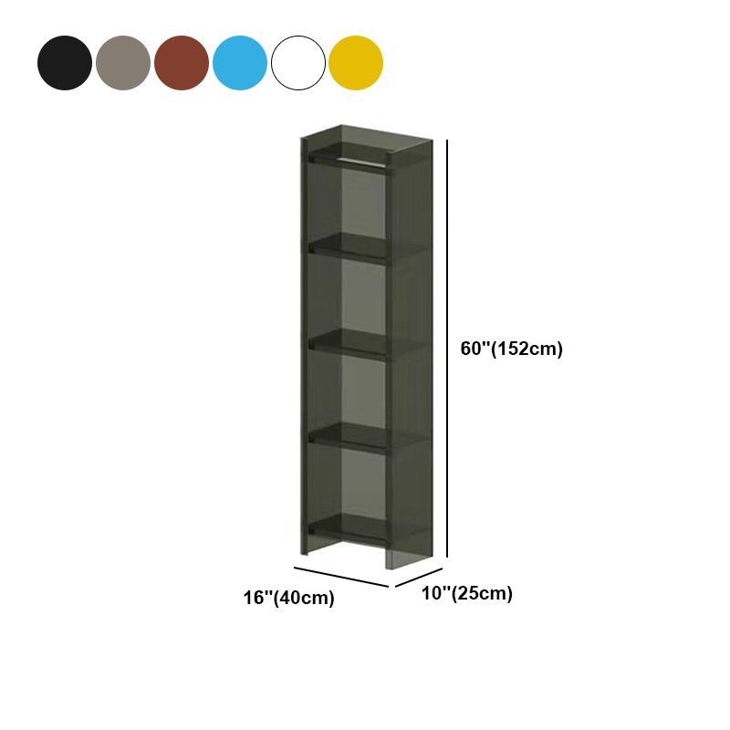 Acrylic Bookshelf Scandinavian Style Closed Back Bookcase for Home Office Study Room