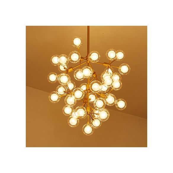 Lampatto a sospensione a sfera di vetro trasparente Light Light Modern 25/45 Luci a sospensione dorata per soggiorno