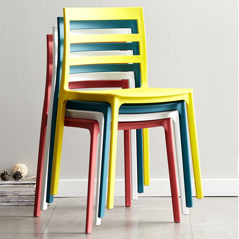 Plastic Scandinavian Armless Chair Stacking Indoor-Outdoor Chair