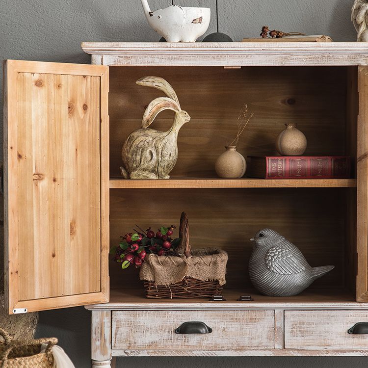 Industrial Stain Resistant Cabinet Distressed Wood Solid Wood Accent Cabinet