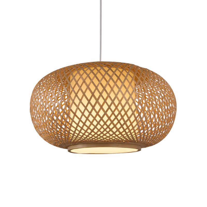 Lintería de iluminación colgante Tradición de bambú 1 bulbo 16 "/19.5" kit de lámpara colgante de madera de ancho