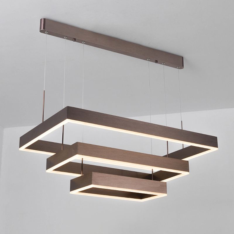 Luces colgantes de metal modernos de iluminación colgante cuadrado