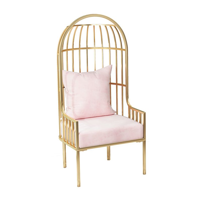 Glam Style 25.6 "Wide Pillow Back Square Arm Metal Frame Balloon Chair