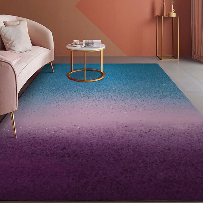 Light Blue Abstract Line Rug Polyester Modern Rug Washable Rug for Living Room