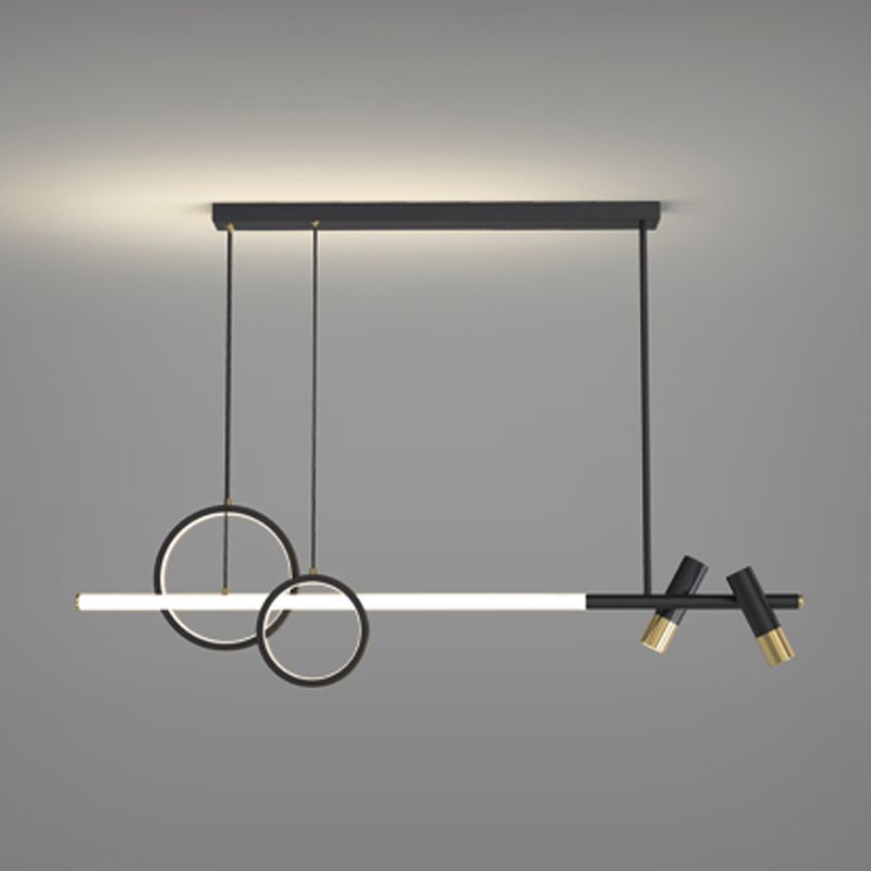 Luces colgantes de la isla de metal de la isla de geometría de estilo moderno