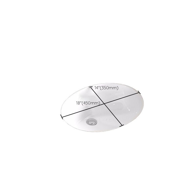 Modern Style Bathroom Sink Overflow Hole Design Oval Ceramic Bathroom Sink