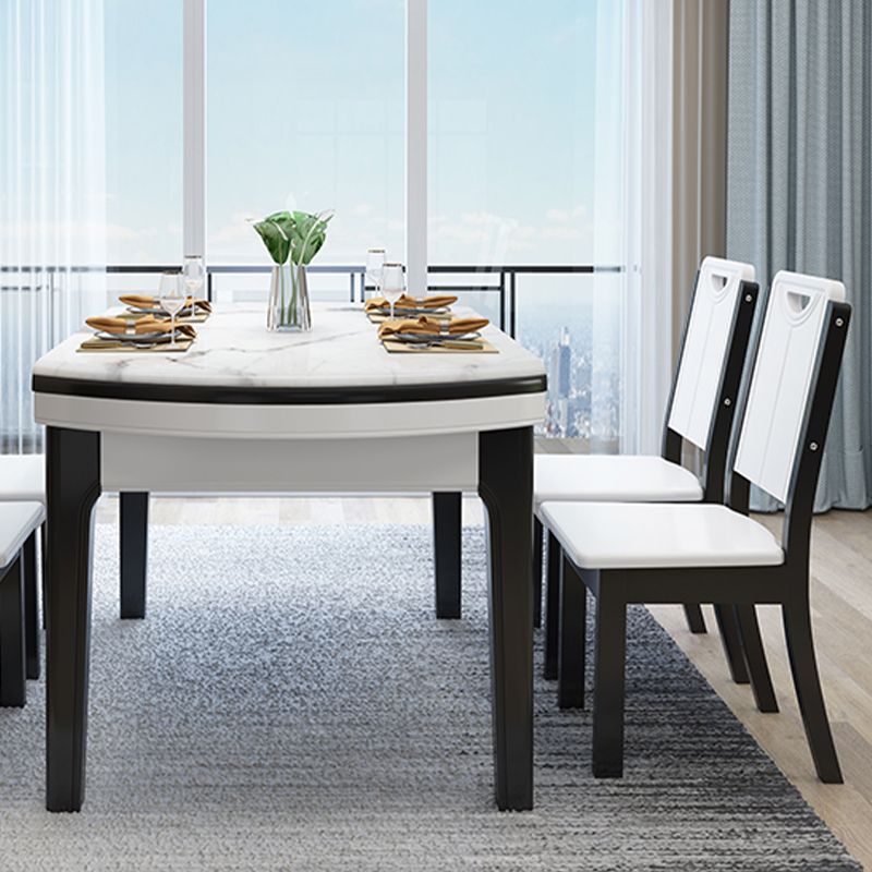 Drop-Leaf Dining Site Table Contemporary 4 Legs Dining Room Table