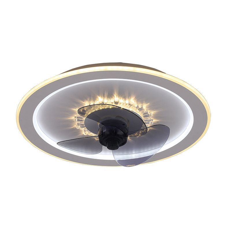 Moderni ventilatori geometrici con soffitto geometrico a ventole a ventole leggera moderna con ombra acrilica