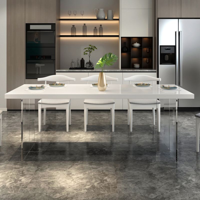 Modern 1/2/5/6/7 Pieces Rectangle Dining Set Solid Wood Dining Table with Chairs