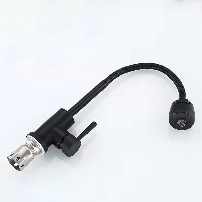 Modern 1-Handle 1-Hole Faucets Black and Silver Standard Kitchen Faucet