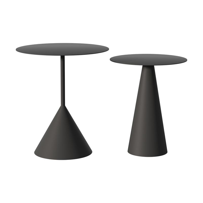 Mid-Century Modern Pedestal Coffee Table Metal Round Cocktail Table