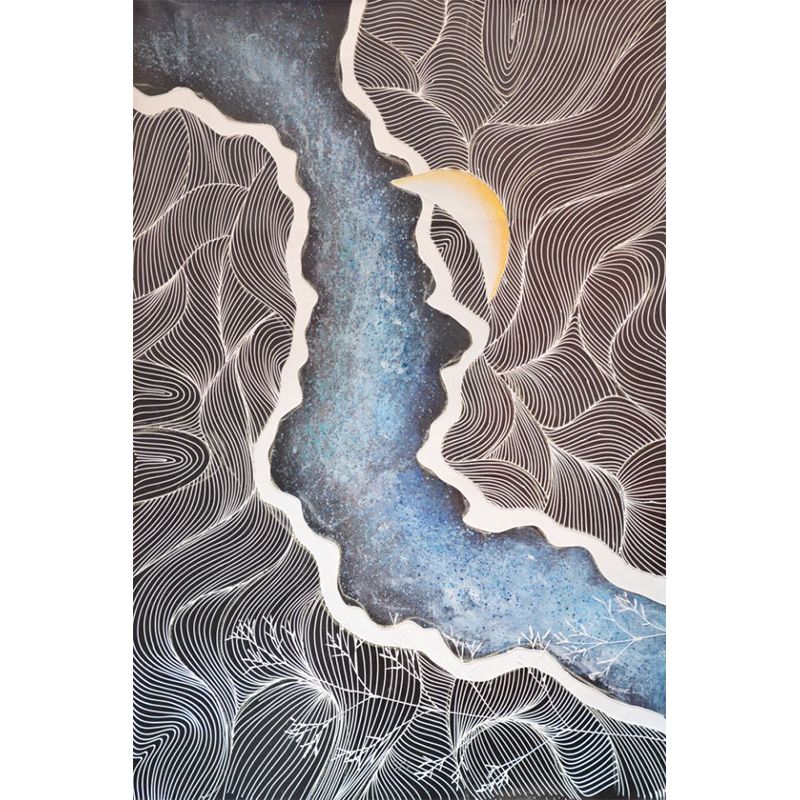 Artistic Flow Painting Murals for Living Room Personalized Wall Covering in Brown