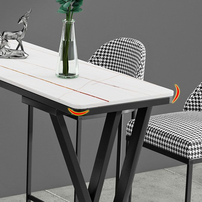 Pub Dining Set 1/5 Pcs Modern Bar Table in Black Base with Upholstered Stools