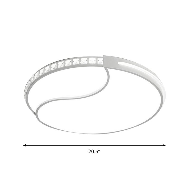 16.5"/20.5"/24.5" Wide Crystal Circular Flush Mount Lighting Contemporary LED Ceiling Light Fixture in Warm/White Light