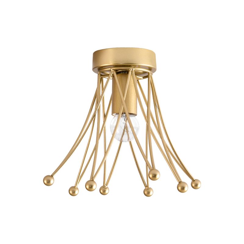 Metallische Kronen-Unterputzbeleuchtung, moderne 1-flammige Kinder-Deckenleuchte in Schwarz/Gold/Weiß