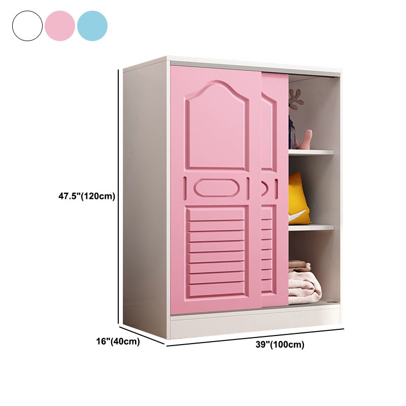 Contemporary Wood Wardrobe 2-Door Wardrobe Closet for Bedroom
