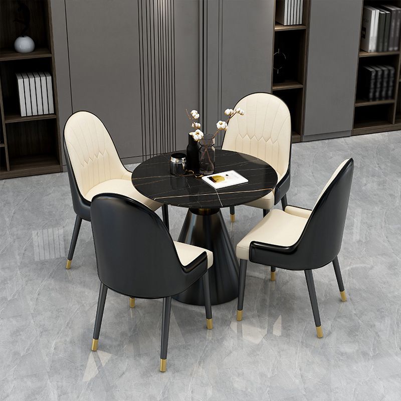 Gesinterde stenen eettafel moderne ronde eettafel met voetstukbasis