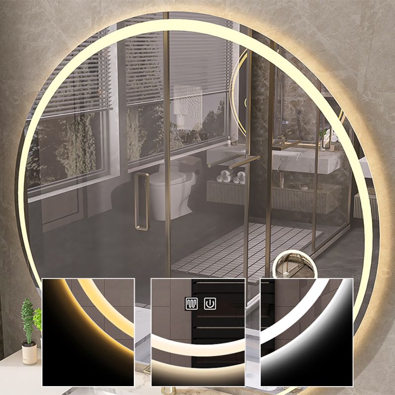 Bathroom Vanity Set Round LED Mirror Rectangular Sink Sink Vanity