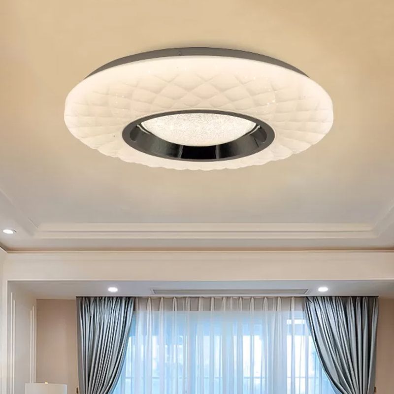 White Ring Flushmount Lamp Contemporary LED Acrylic Flush Mount Ceiling Light in Warm/Natural Light