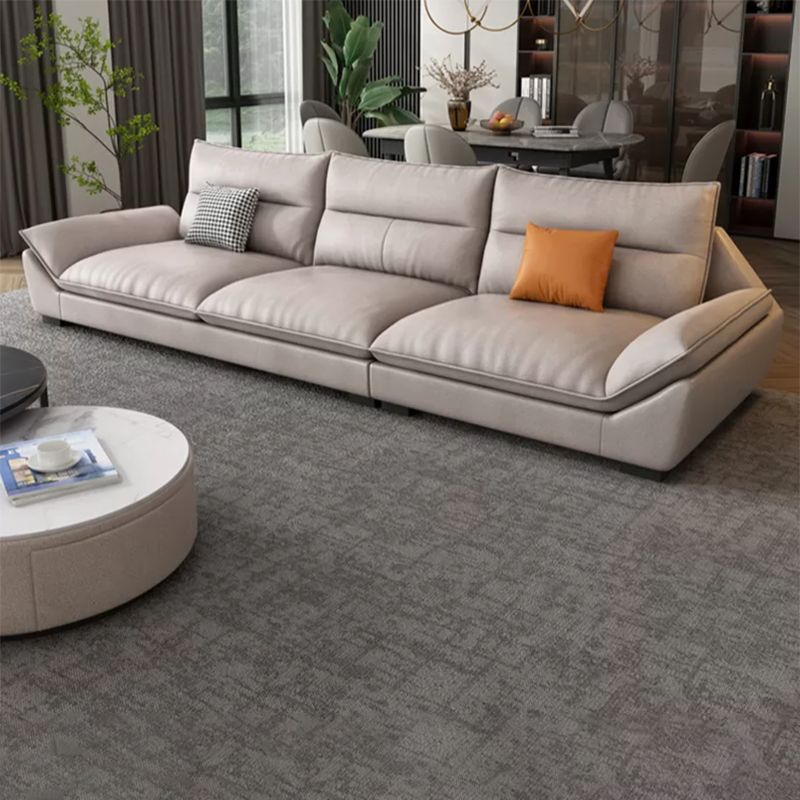 Scandinavian Beige Sectionals/Sofa with Pillow Back for Living Room